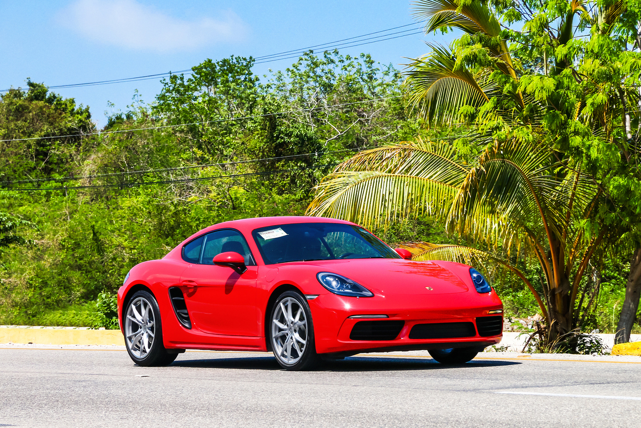 Porsche 718 Cayman in red